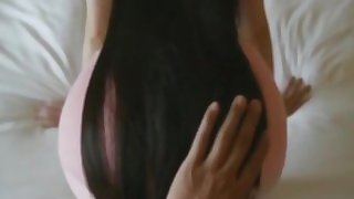 Chinese hair product model getting fucked by her boss.